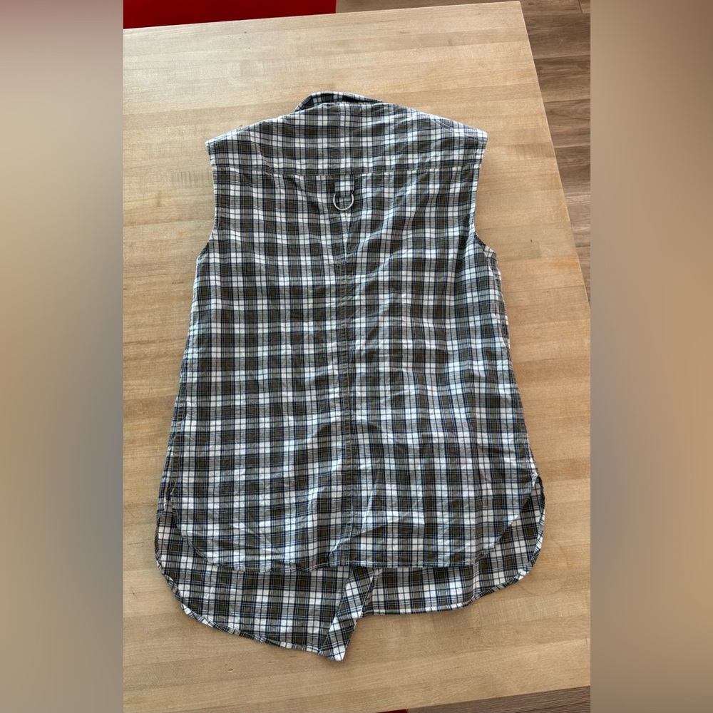 Tibi plaid asymmetric sleeveless button up shirt - Picture 5 of 5